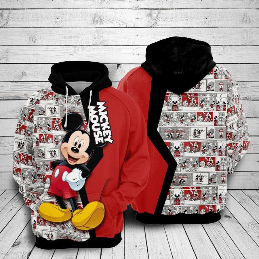 Mickey Mouse Over Print 3d Hoodie Zip Hoodie 355