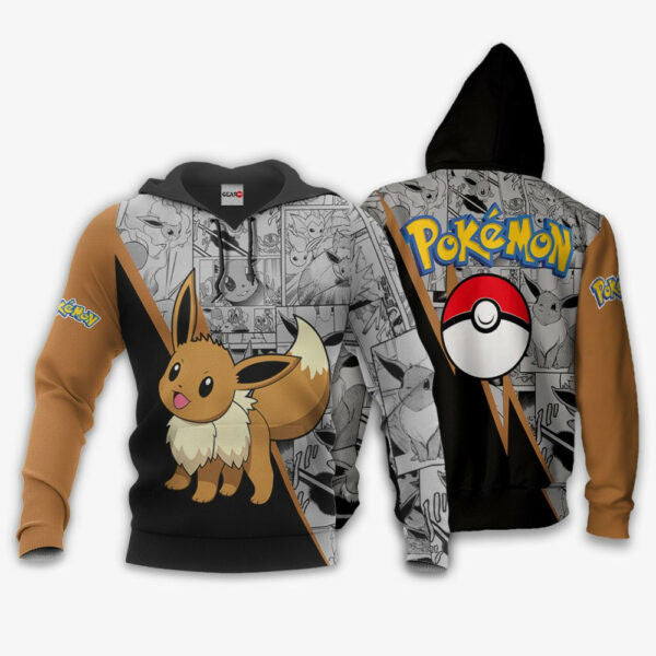 Eevee Anime Pokemon Manga 1k746 Fan Gift Stylist Unisex Cartoon Graphic Outfits Aop 3d Hoodie, Zip Hoodie 555