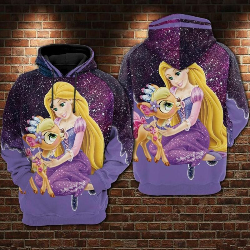 Rapunzel 2 Over Print 3d Hoodie Zip Hoodie