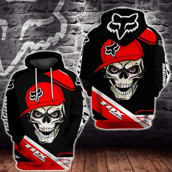 Fox Racing Skull Fan Gift 3d Hoodie 559