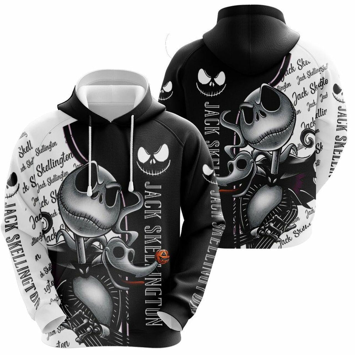 Jack Skellington Nightmare Before Christmas, Jack Pumpkin King Ver30 Aop Hoodie