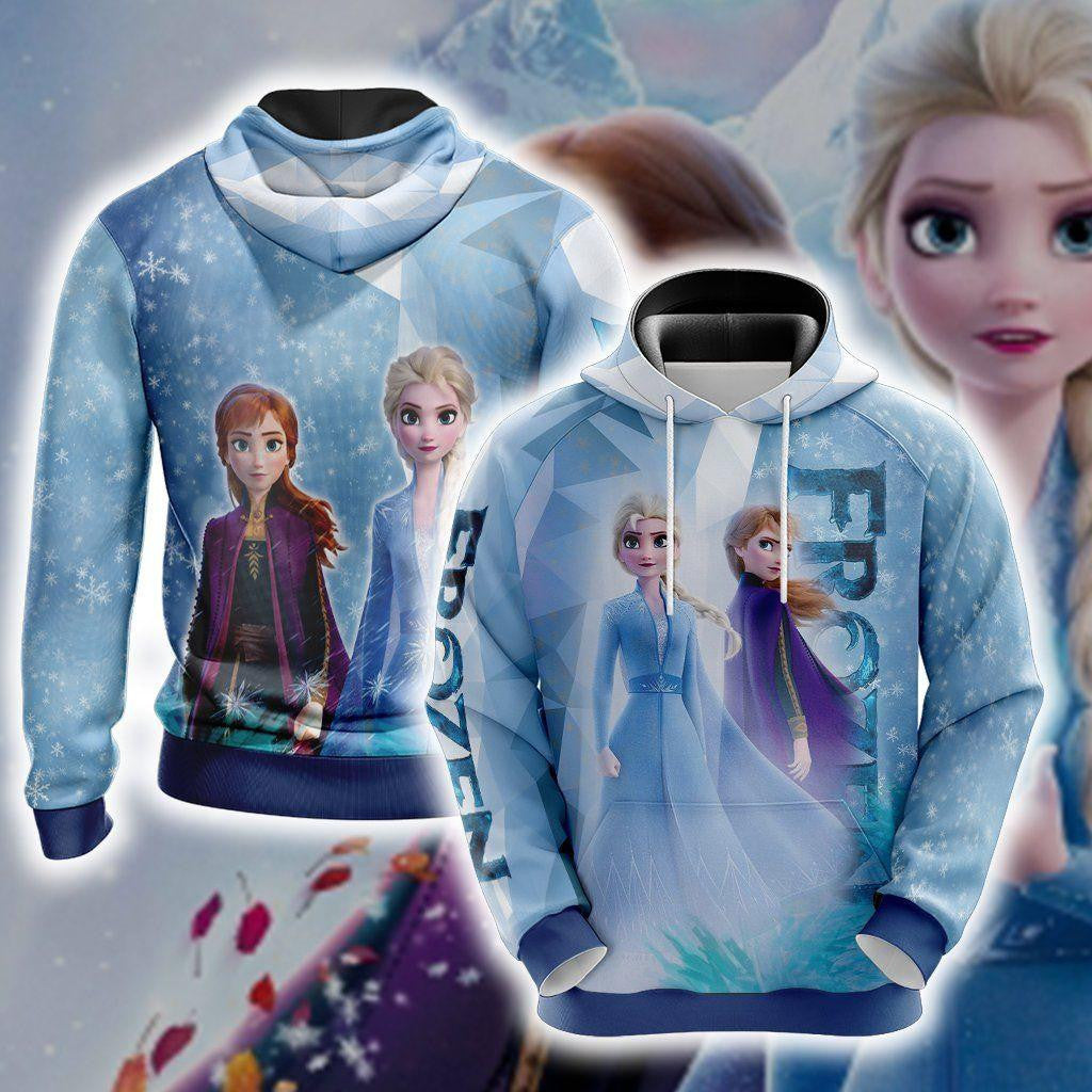Frozen 2 Elsa &amp; Anna All Over Print Hoodie