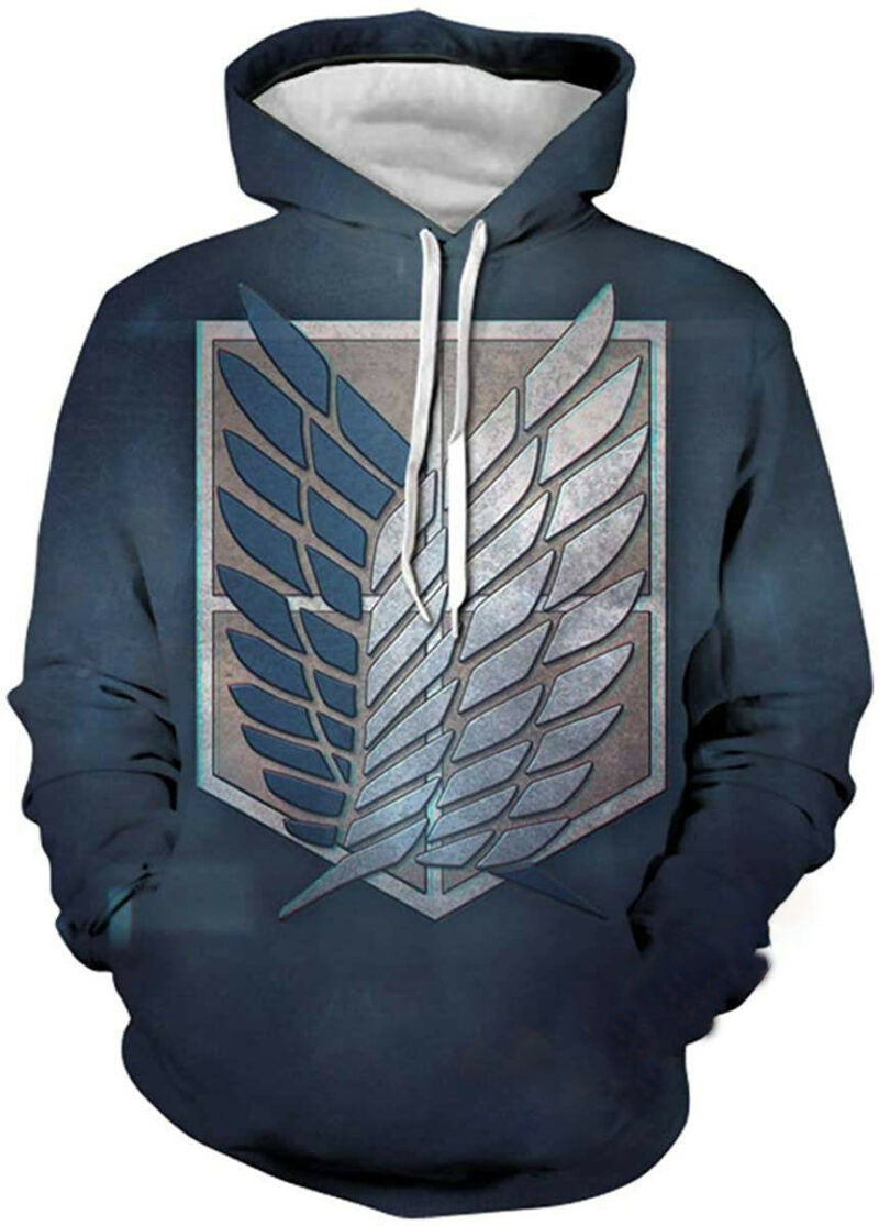 Attack On Titan Print Pullover With Front Pocket Hoodie 3d Zip Hoodie