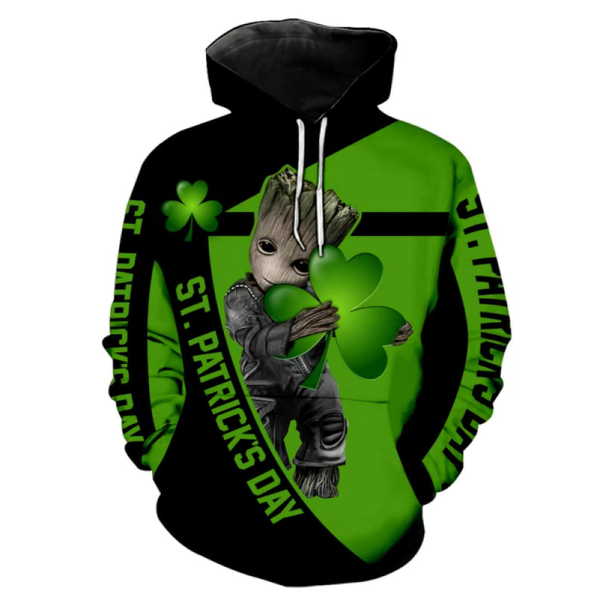 Baby Groot Marvel Comics, Irish Saint Patrick's Day Groot All Over Print Hoodie Ver14