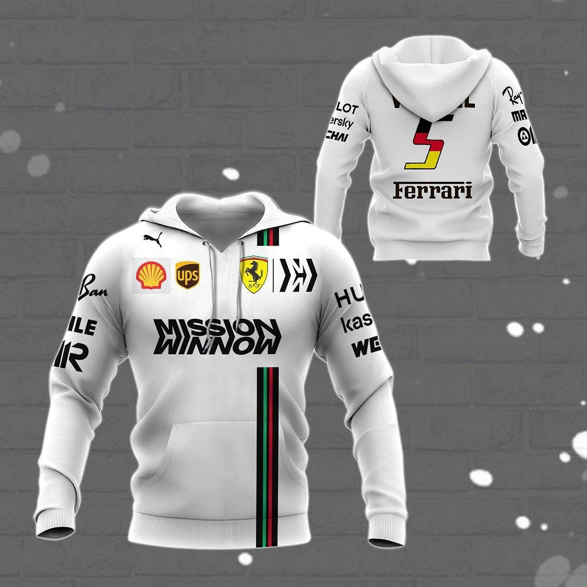 Sebastian Vettel Ferrari Racing Team All Over Print Hoodie, Zip Hoodie 407