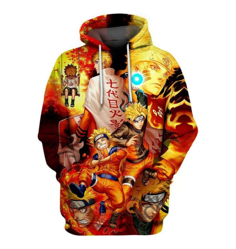 Naruto Path Grown Up Yellow Orange 3d Hoodie Zip Hoodie