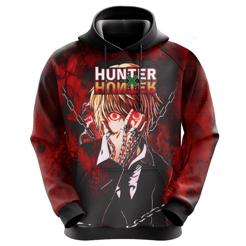 Kurapica Black Red Hoodie Hunter X Hunter Merch Anime 3d Hoodie Zip Hoodie