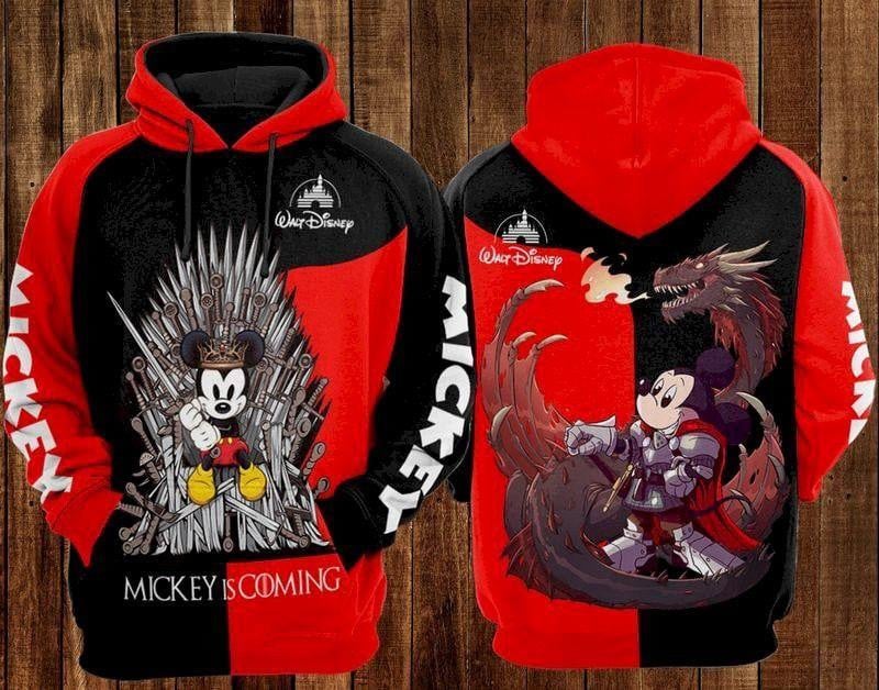 Mickey Mouse Disney, Mickey Is Coming Game Of Thrones Aop Hoodie